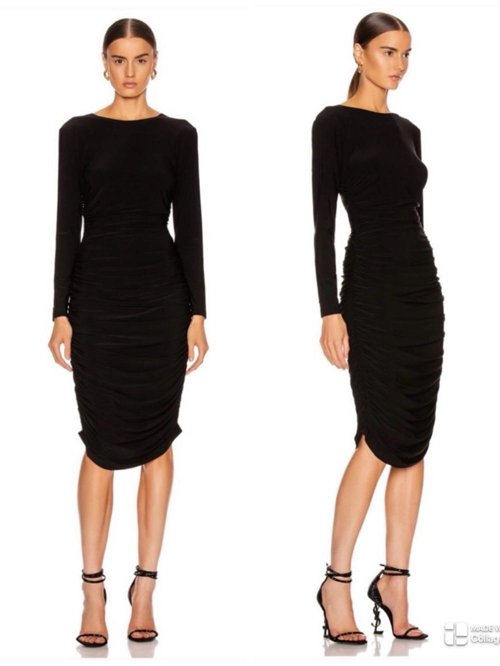 Revolve x Norma Kamali shirred waist dress